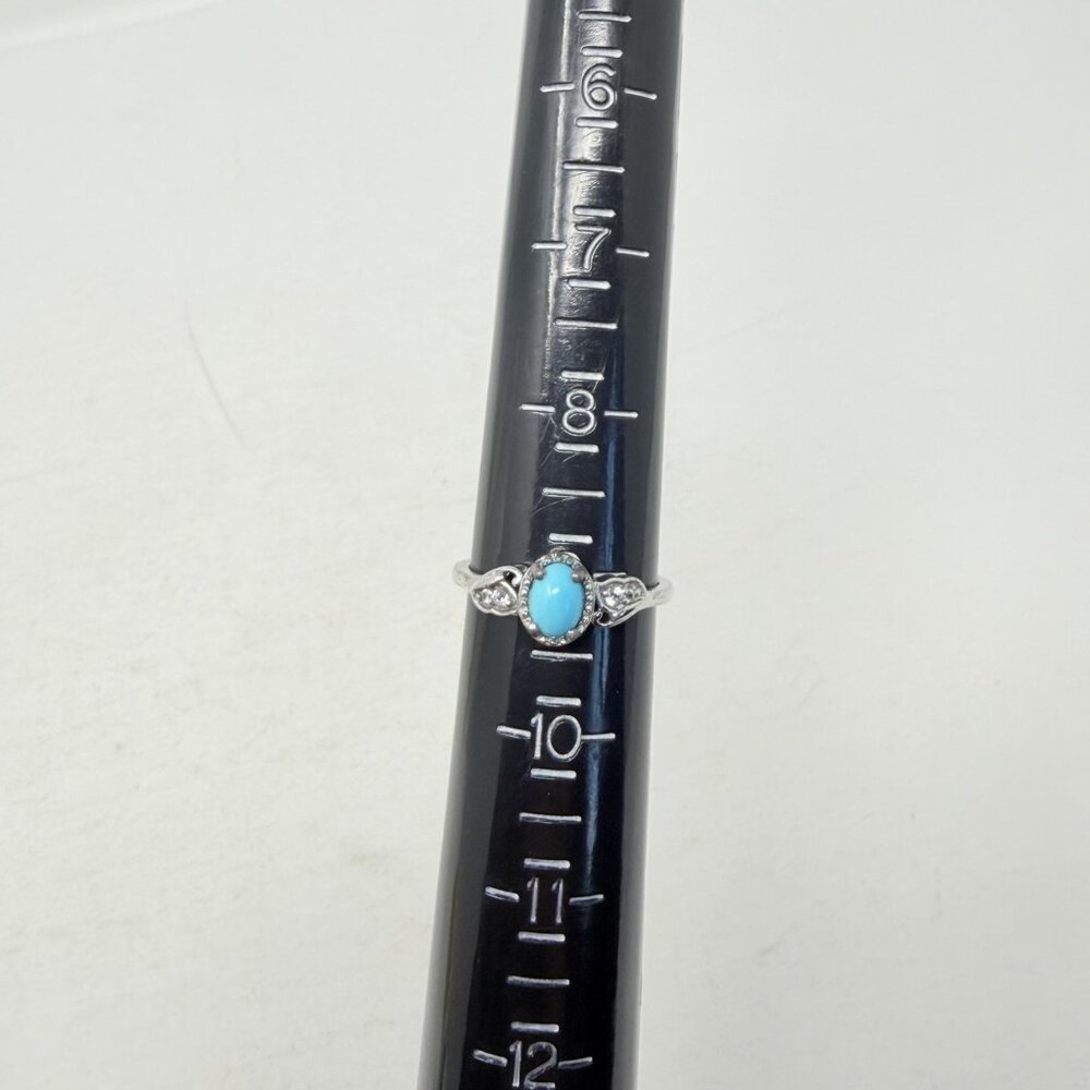 Shop LC Arizona Sleeping Beauty Turquoise/Cambodian Zircon Ring & Necklace‎ 5144 - Picture 8 of 9